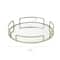 Home Details 13" Satin Gold Modern Round Mirror Vanity Tray